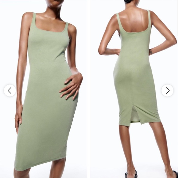 Zara Dresses Zara Sage Green Midi Dress Poshmark